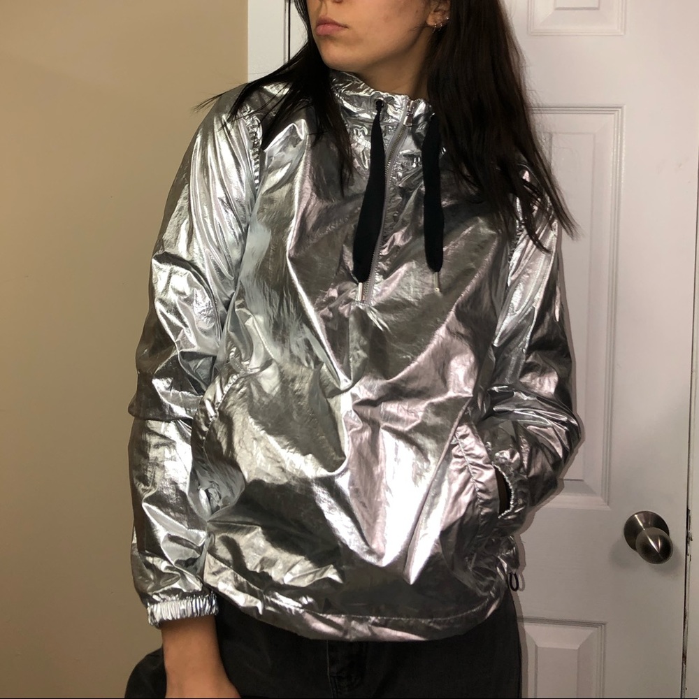 Shiny silver jacket